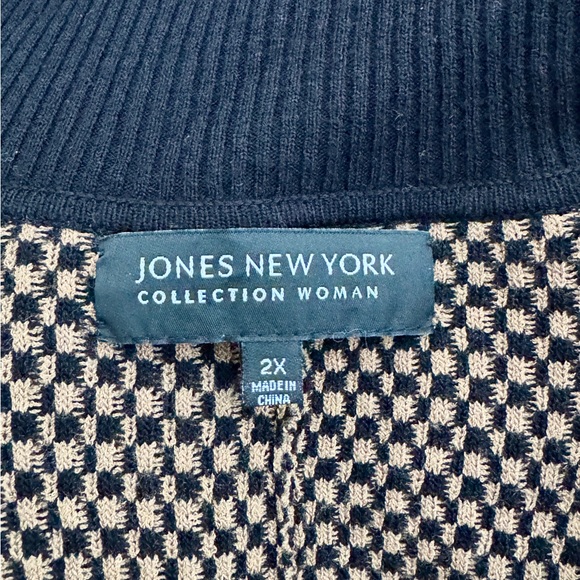 Jones New York Black and Brown Knit Cardigan - Picture 2 of 3